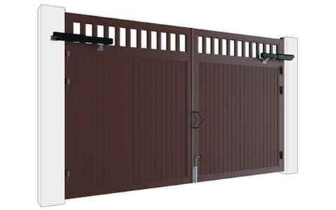 Распашные ворота с заполнением сэндвич-панелями
